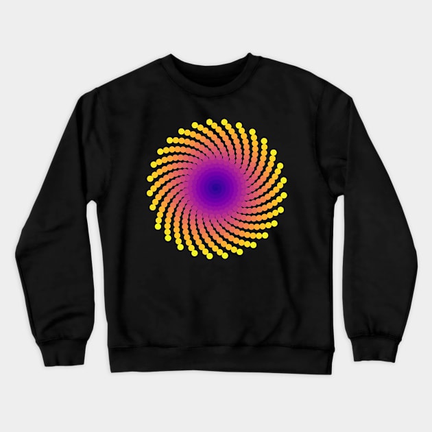 Sun Spiral Plasma Galaxy | Light Sunset Yellow Red Blue Crewneck Sweatshirt by aRtVerse